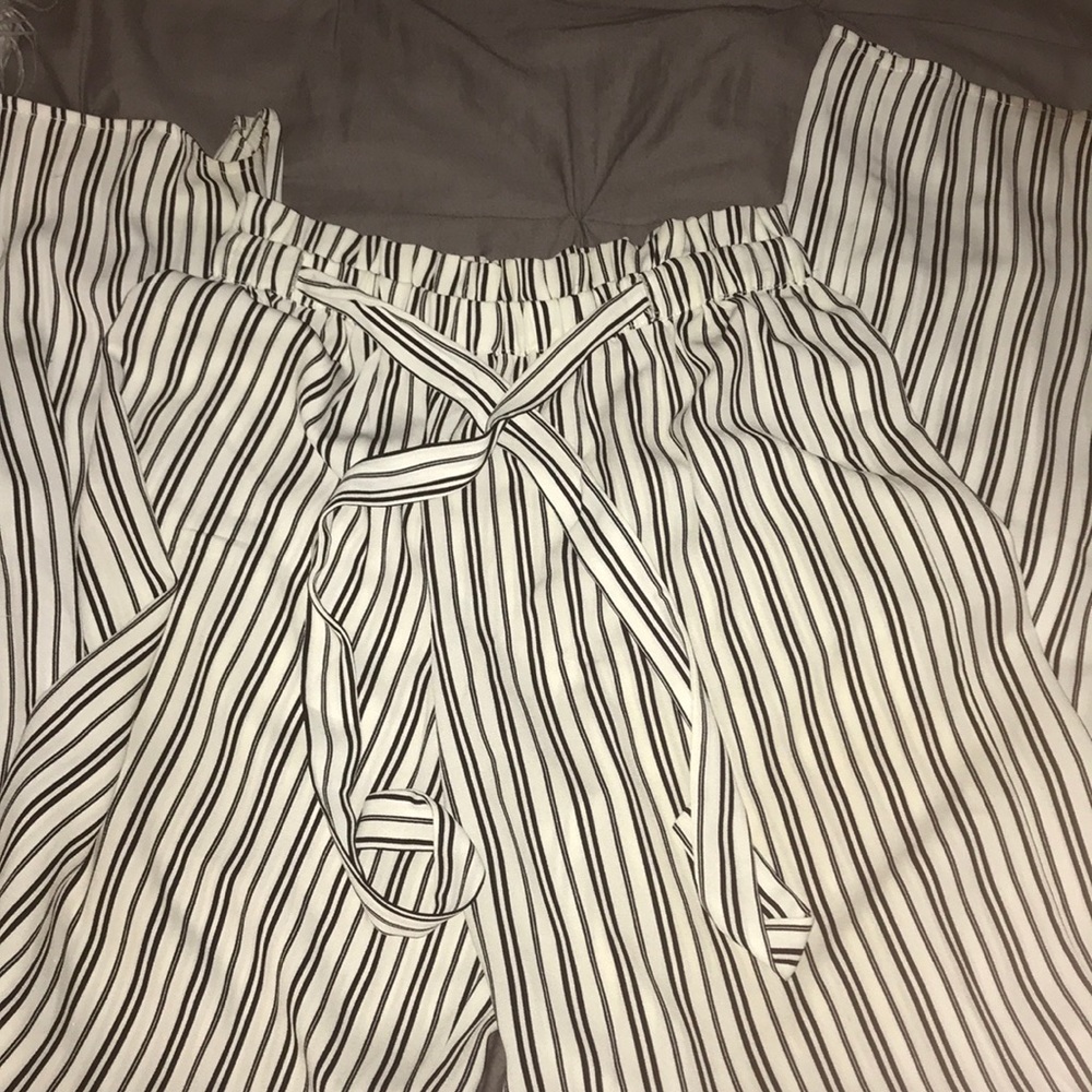 Black and White Striped pants